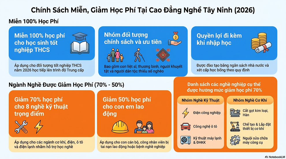 Những điều cần biết đối với thí sinh đăng ký vào học tại Trường Cao đẳng nghề Tây Ninh năm 2026